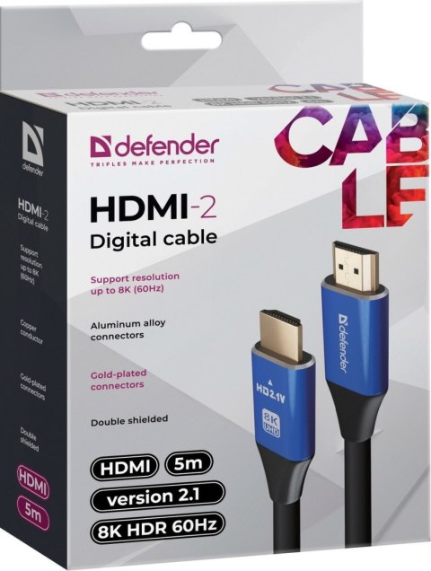 KABEL DEFENDER HDMI-HDMI 5,0m M/M v2.1 8K