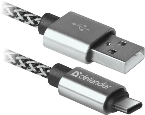 KABEL DEFENDER USB AM-TYPE C 1,0m 2.1A BIAŁY