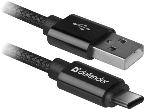 KABEL DEFENDER USB AM-TYPE C 1,0m 2.1A CZARNY