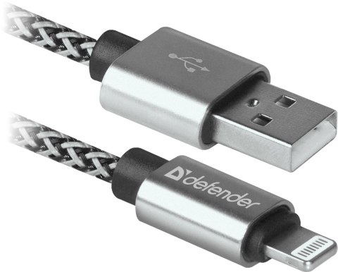 KABEL DEFENDER USB-LIGHTNING 1,0m 2.1A BIAŁY