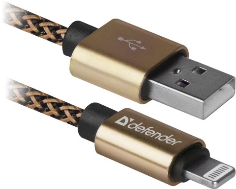 KABEL DEFENDER USB-LIGHTNING 1,0m 2.1A ZŁOTY