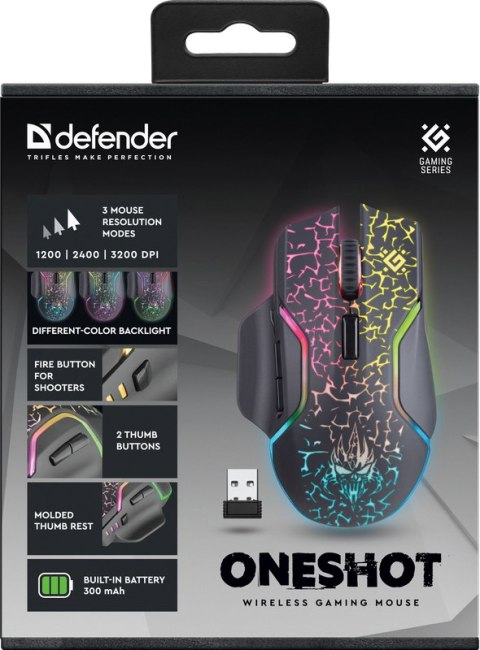 MYSZ DEFENDER GM-067 ONESHOT OPTIC RF RGB 3200dpi 7P