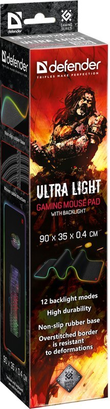 PODKŁADKA DEFENDER GAMING ULTRA LIGHT LED 900x350x4mm