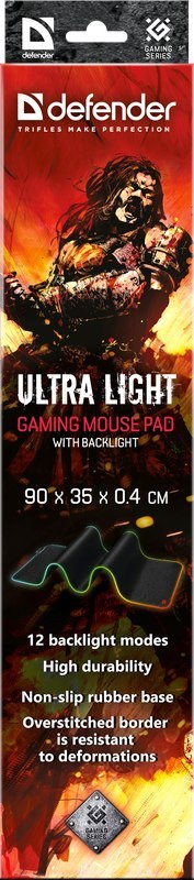 PODKŁADKA DEFENDER GAMING ULTRA LIGHT LED 900x350x4mm