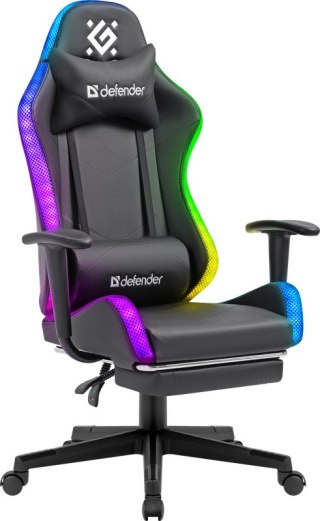 FOTEL DEFENDER WATCHER CZARNY RGB GAMING