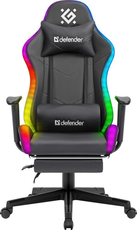 FOTEL DEFENDER WATCHER CZARNY RGB GAMING