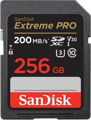 KARTA SANDISK EXTREME PRO SDXC 256GB 200/140 MB/s C10 V30 UHS-I U3