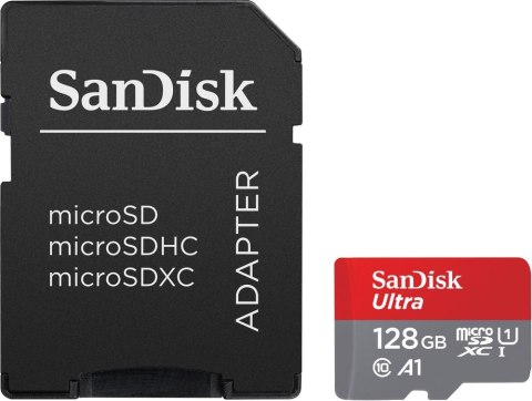 KARTA SANDISK ULTRA ANDROID microSDXC 128 GB 140MB/s A1 Cl.10 UHS-I + ADAPTER