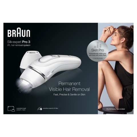 Braun Silk-expert Pro Silk expert Pro 3 PL3133 Intensywne światło impulsowe (IPL) Srebrny, Biały