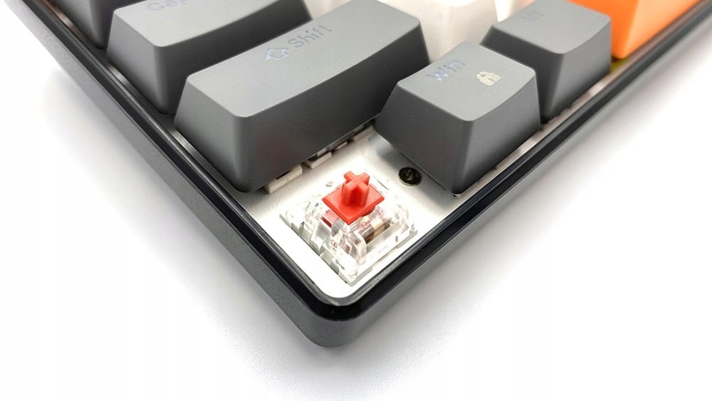 KLAWIATURA GAMINGOWA MECHANICZNA 60% PODŚWIETLANA RGB LED PRZEŁĄCZNIKI RED Typ przełącznika Cherry MX Red