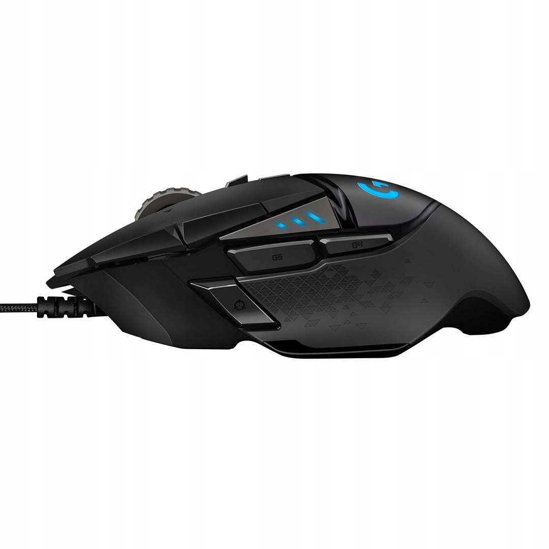 Mysz Logitech G502 Gaming HERO 25600 DPI CZARNY RGB CIĘŻARKI GAMINGOWA Interfejs USB