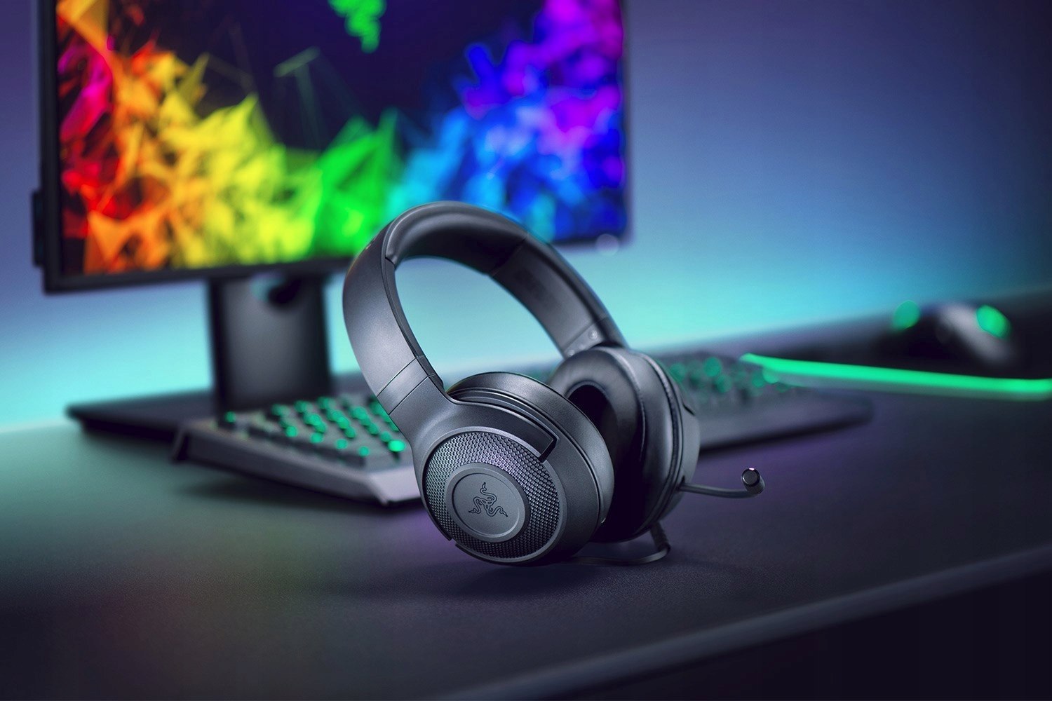 SŁUCHAWKI GAMINGOWE RAZER KRAKEN X LITE Z MIKROFONEM NAUSZNE PRZEWODOWE Regulacja głośności nie